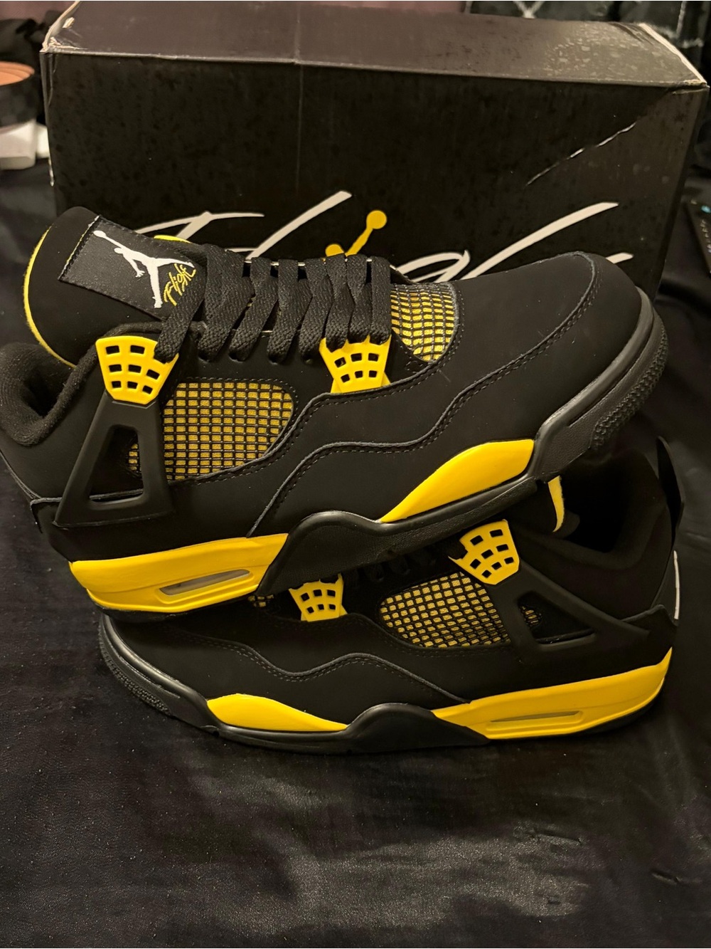 Nike Black and Yellow Retro Basketball Sneakers